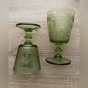 Zodiac Green Water Goblets by Imperial Glass - Set of 2 ♎️♐️♏️